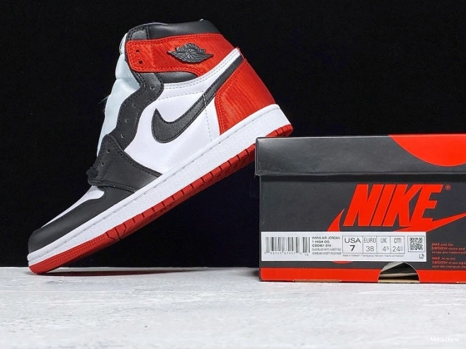 Reps TBkick Jordan Black Air 1 High Satin Retro CD0461-016 Toe 0728
